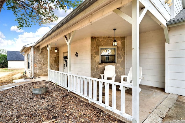 exterior space featuring covered porch