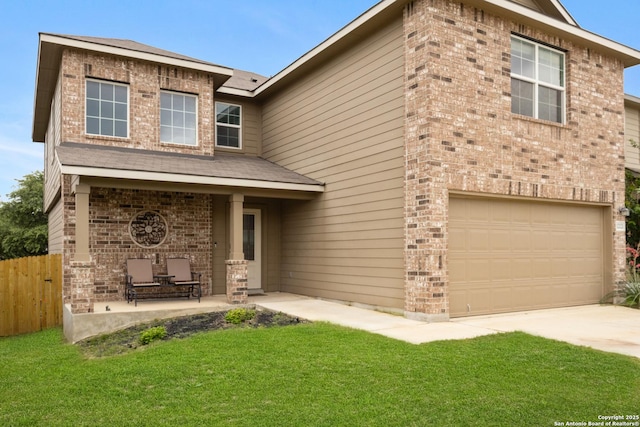 12121 Old Onyx, San Antonio, TX 78245 - view of front facade with an attached garage, brick siding, and driveway