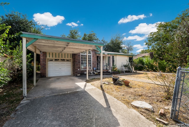 view of front of house with a garage