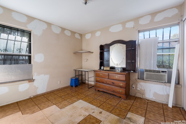 interior space with light tile patterned floors