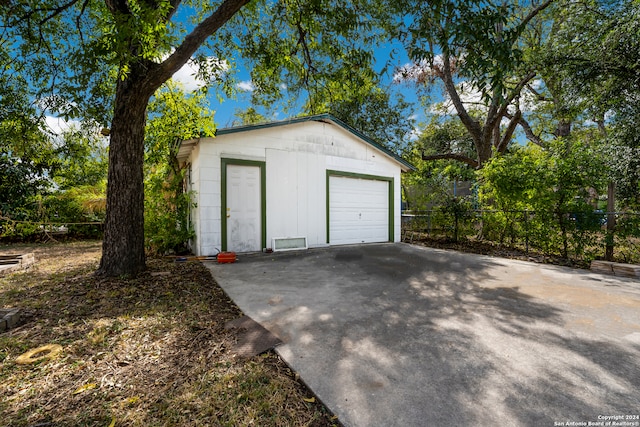 view of garage