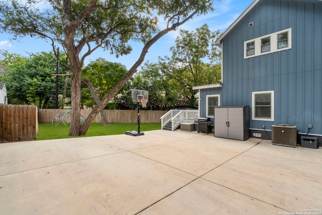 view of patio / terrace featuring central AC unit