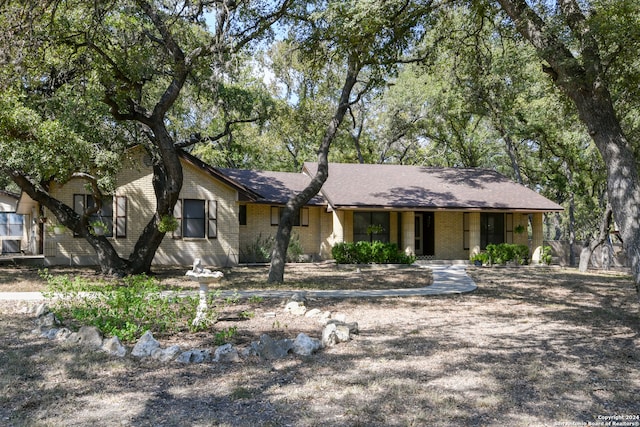 view of single story home