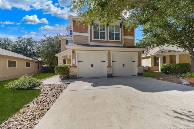 exterior space featuring a garage