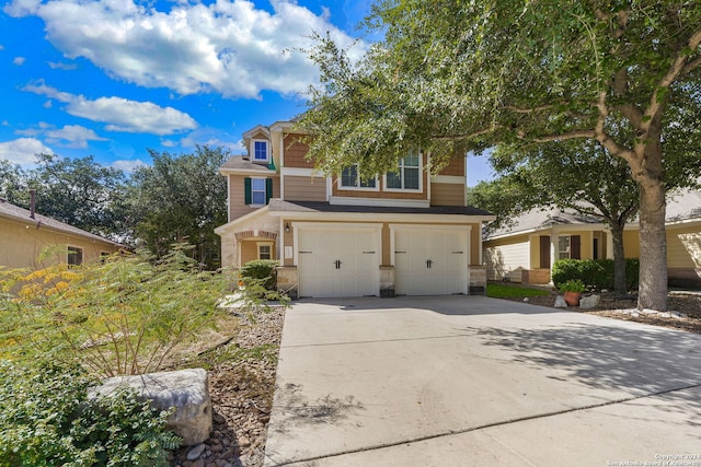 view of front of home with a garage