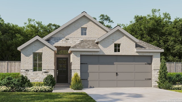 view of front of property with a garage