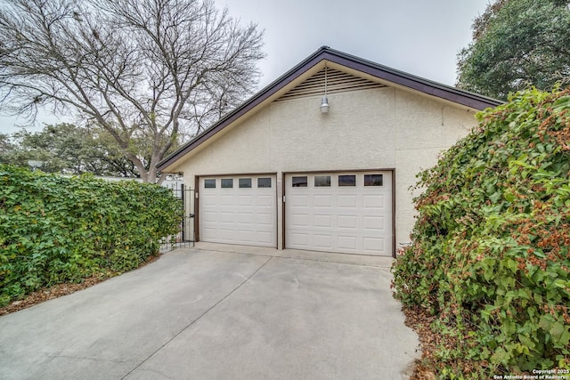 view of garage