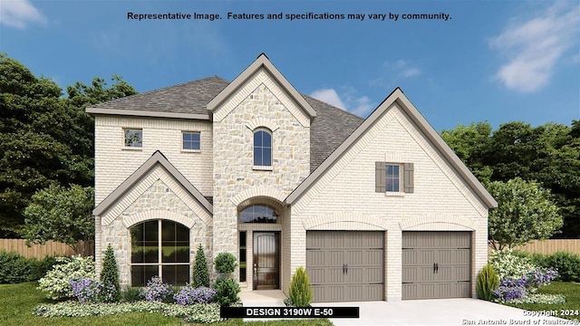 view of front of home with a garage