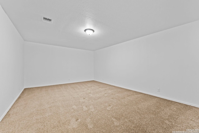 additional living space featuring carpet floors and a textured ceiling