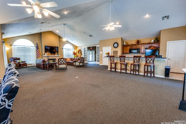 30 Wildwood Dr Unit 173, Georgetown, TX 78643 - living area featuring visible vents, ceiling fan, and a wealth of natural light