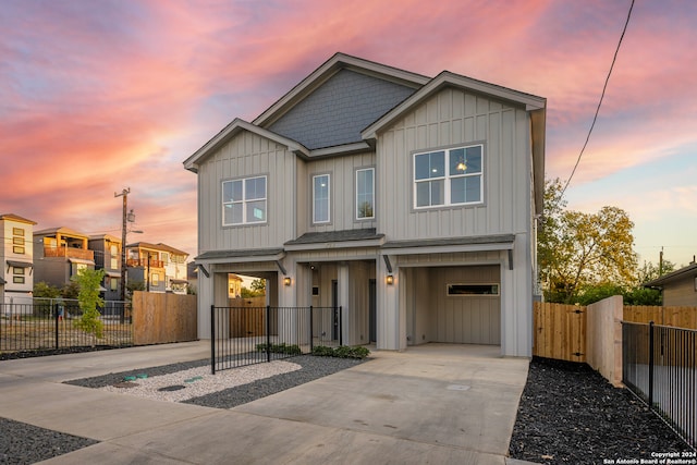 view of front of house featuring a garage