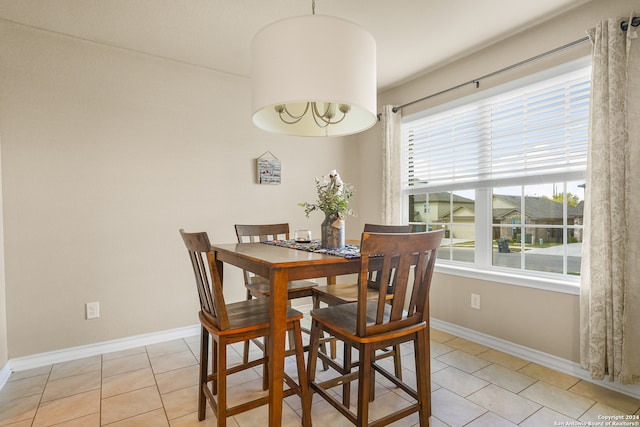 view of tiled dining room