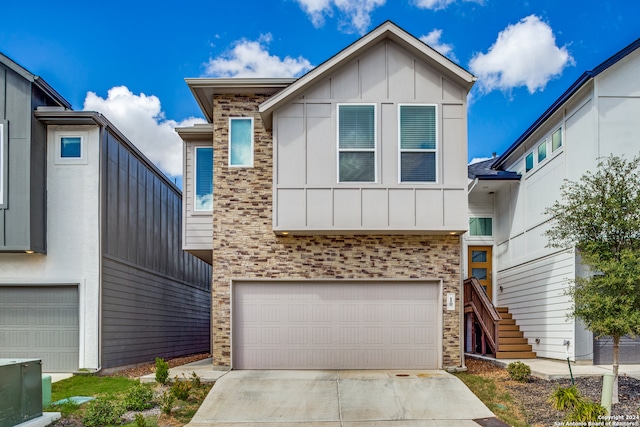 view of front of house with a garage