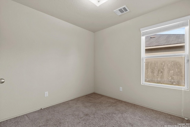 spare room featuring light colored carpet