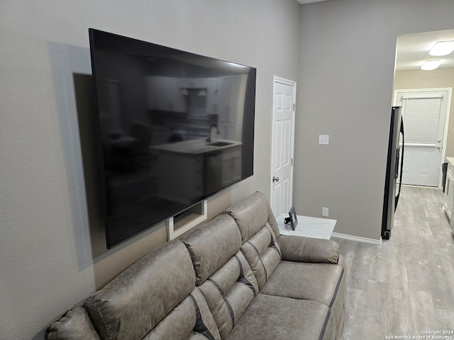 living room featuring light hardwood / wood-style flooring