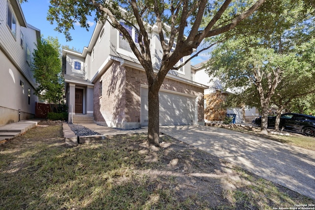 view of front of house with a garage