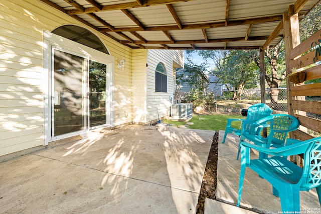 view of patio with central air condition unit