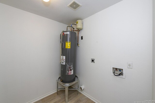 utility room featuring water heater