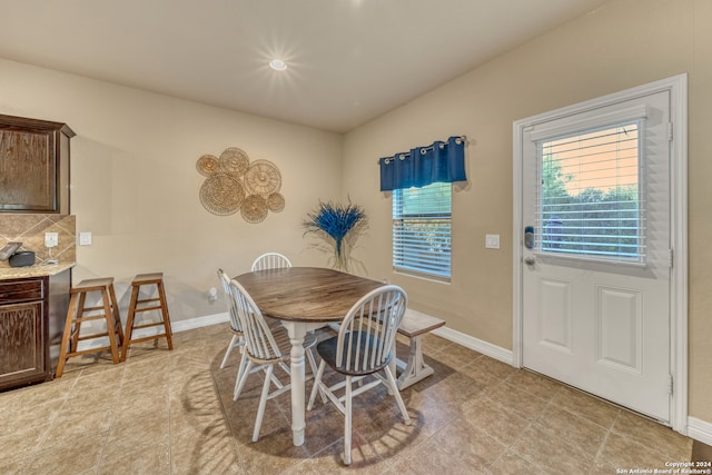 view of dining space