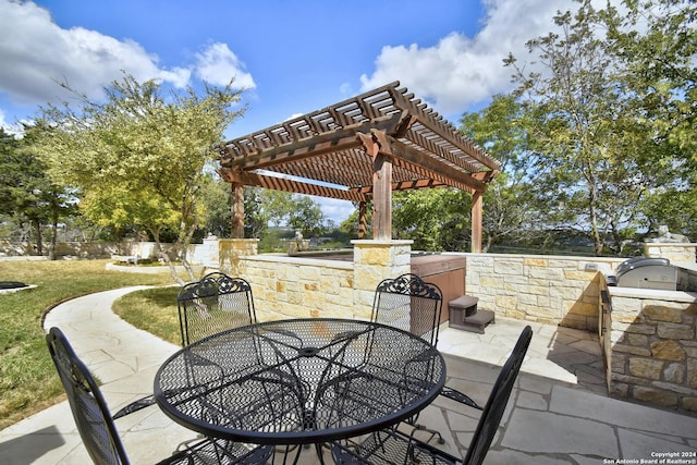 view of patio with a pergola