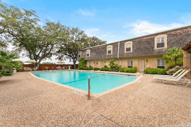 view of pool with a patio area