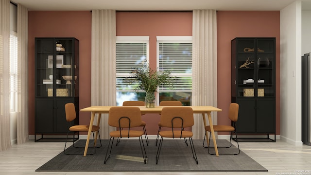 living area with light wood-type flooring