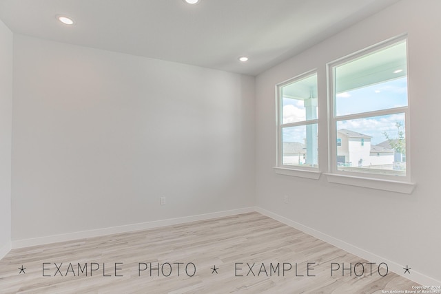 empty room featuring light wood-type flooring