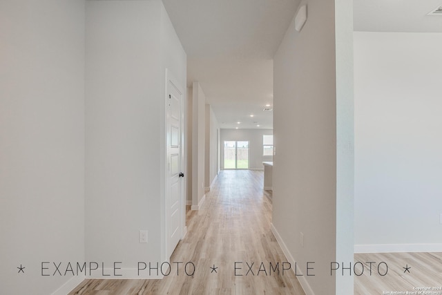 hall featuring light hardwood / wood-style floors