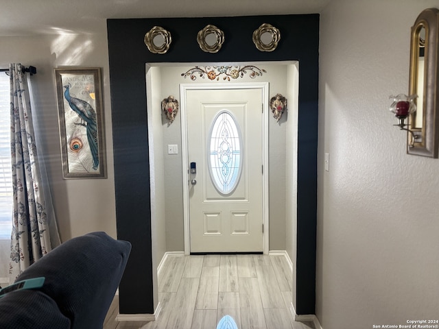 entryway featuring light hardwood / wood-style floors