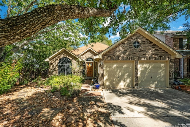 view of property featuring a garage