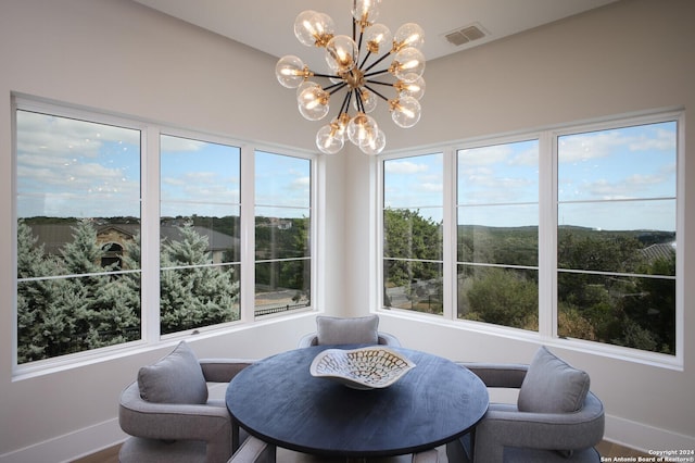 dining area featuring lofted ceiling