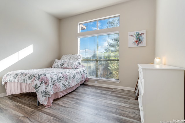 bedroom featuring wood-type flooring