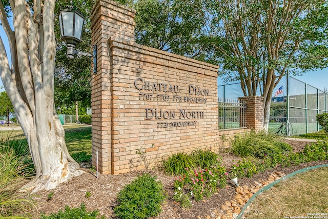 view of community sign