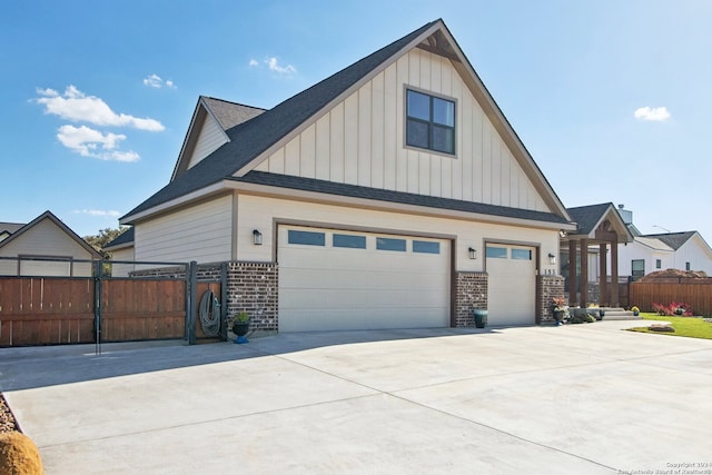 view of home's exterior with a garage