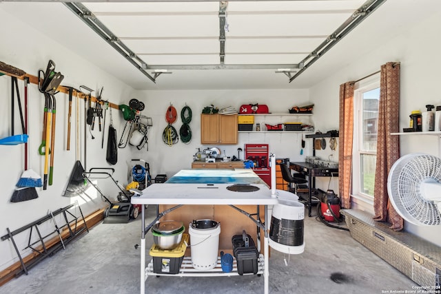 view of garage