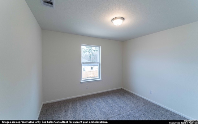 empty room featuring carpet floors and a textured ceiling