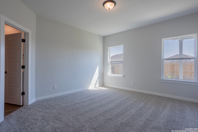 view of carpeted spare room