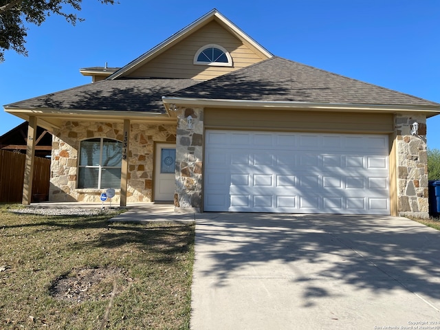 view of front of home with a garage