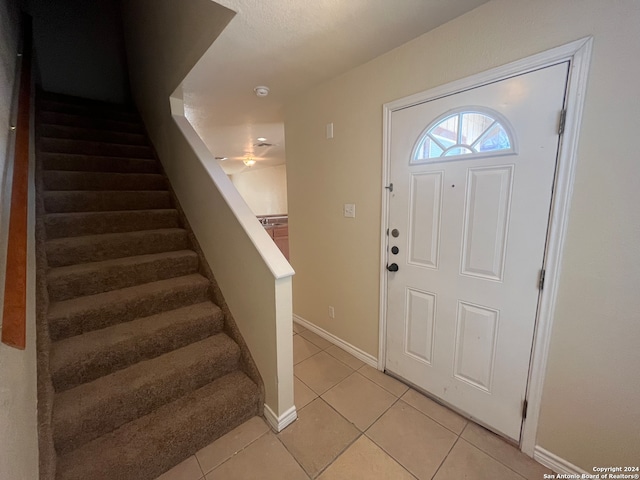 view of tiled entrance foyer