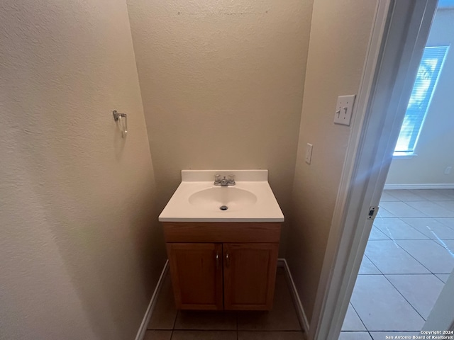 bathroom featuring vanity and tile patterned floors