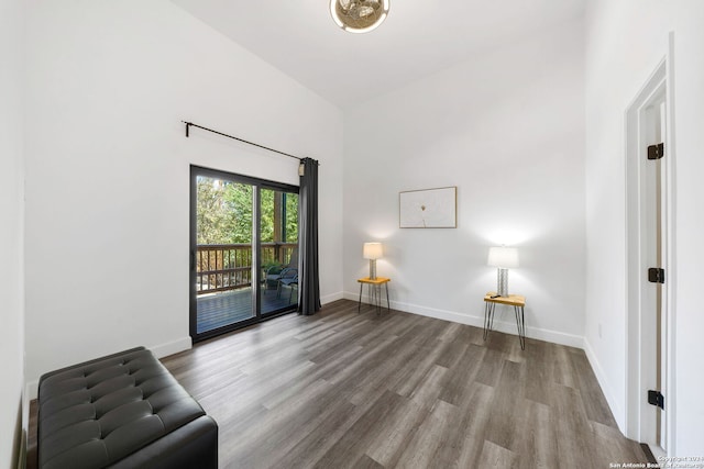 unfurnished room featuring hardwood / wood-style flooring