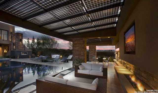 exterior space featuring outdoor lounge area