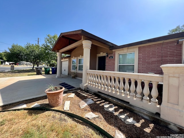 exterior space with covered porch