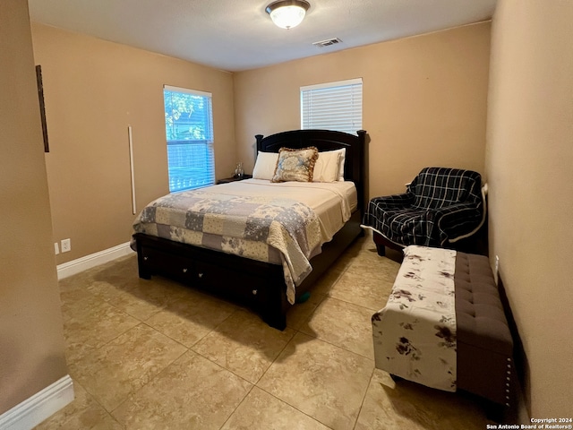 view of tiled bedroom