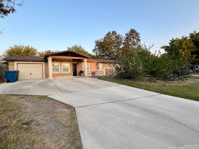 view of front of house with a garage