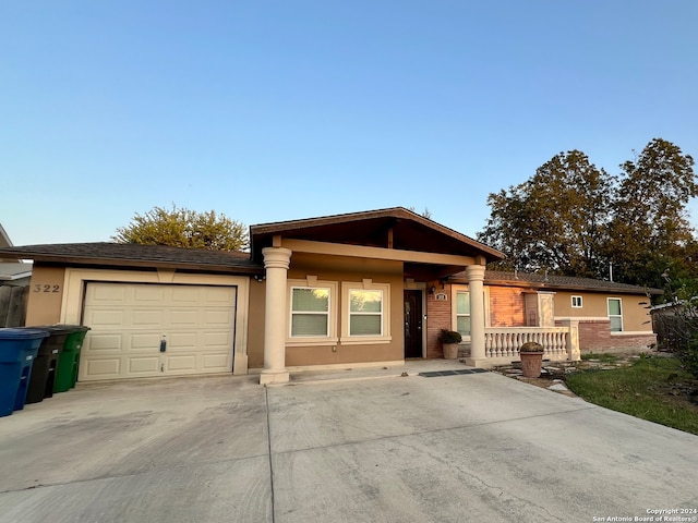 view of front of home with a garage