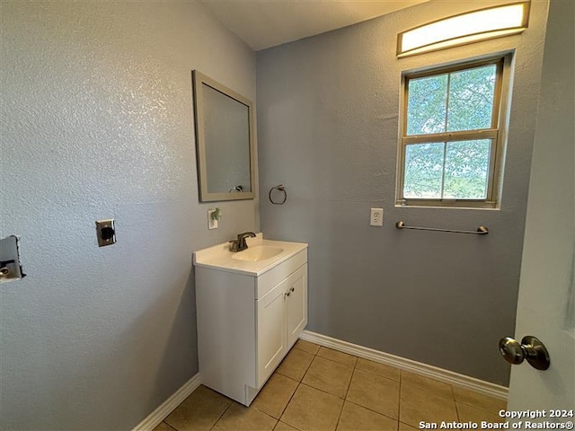 bathroom featuring vanity and tile patterned floors