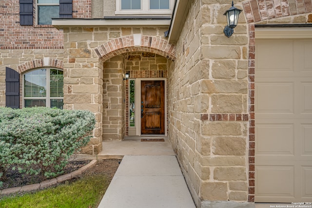 entrance to property with a garage