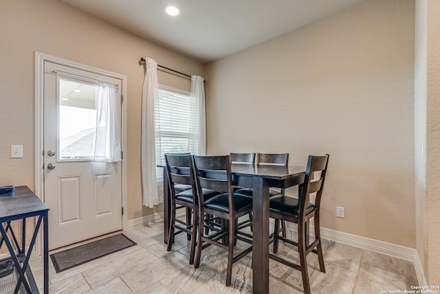 view of dining space