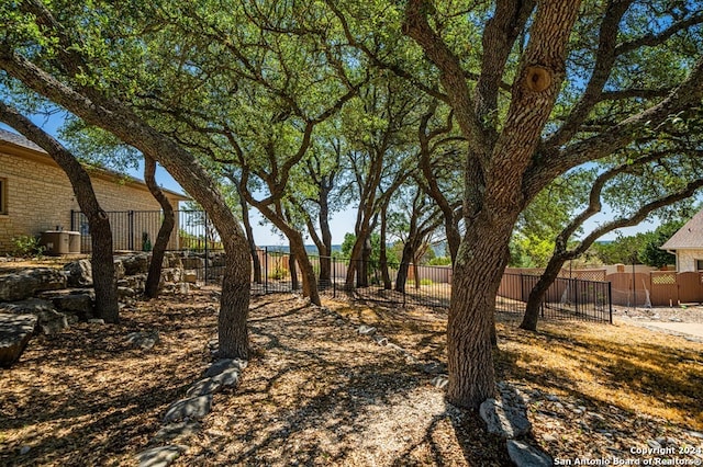 view of yard featuring central AC